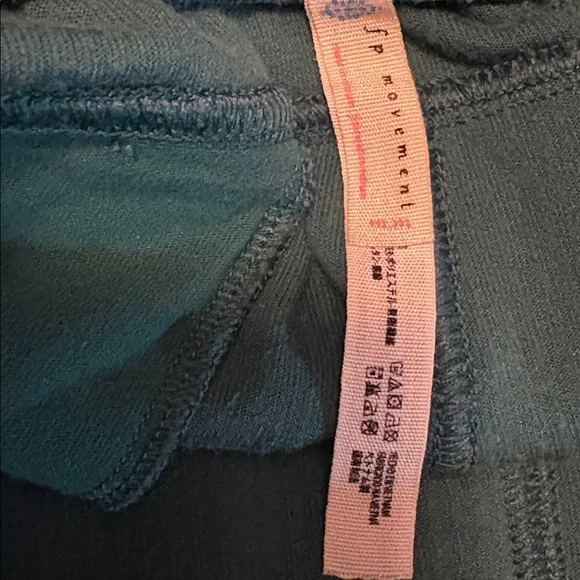 Free People Movement Denali Pants Green Ribbed Cotton Blend Velour Sz Medium - Picture 7 of 7